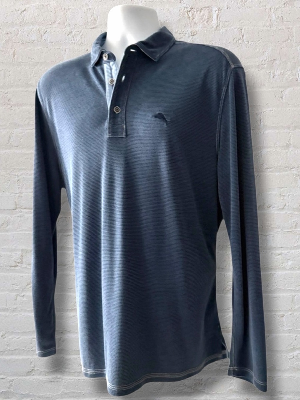Tommy Bahama - Men’s Paradise Cove Blue Long Sleeve Polo Shirt. Size - Medium